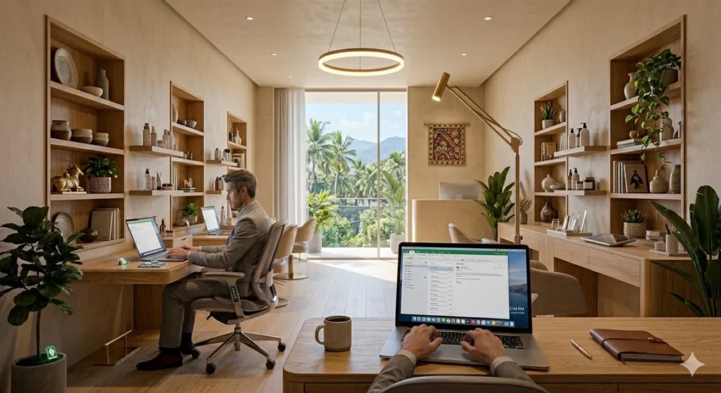 freelancer working from home laptop setup for beginners