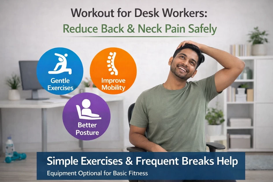 💻 Workout for Desk Workers: Reduce Back & Neck Pain Safely