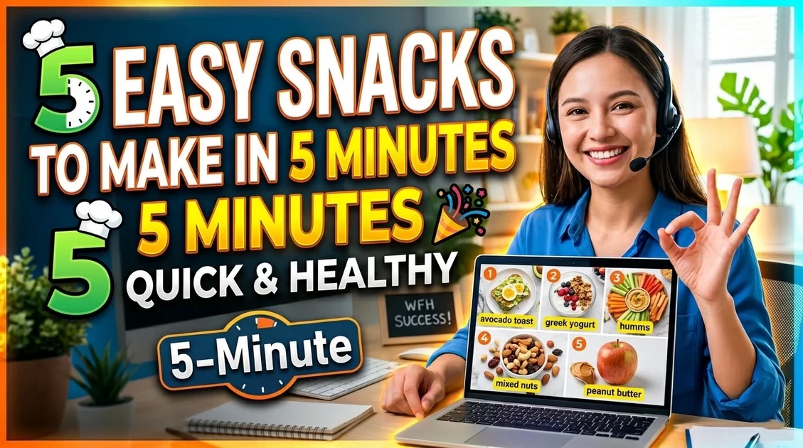 5 Easy Snacks to Make at Home in 5 Minutes Quick & Healthy
