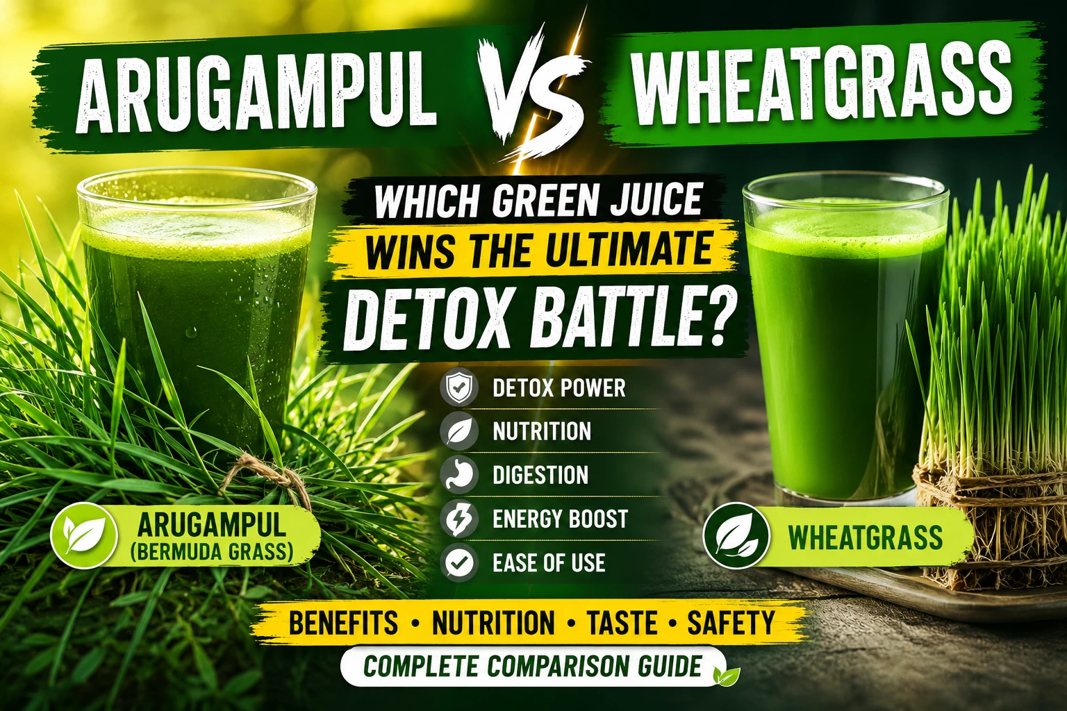 Arugampul vs Wheatgrass: Which Green Juice Wins the Ultimate Detox Battle?