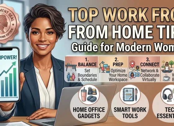 work from home tips for women to improve productivity balance and comfort in a home office setup