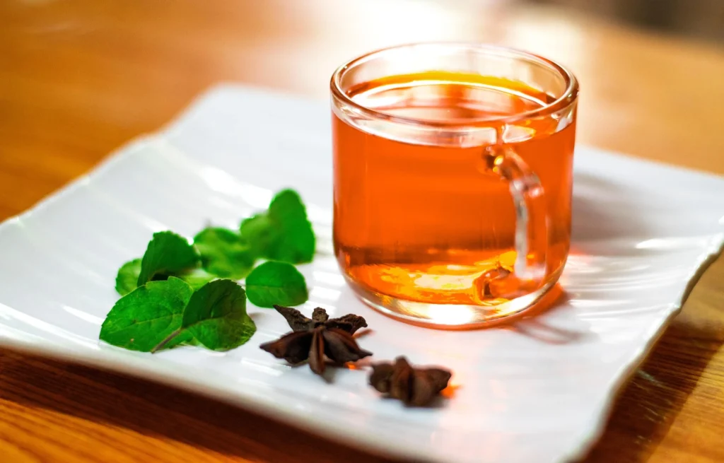 Homemade Tulsi and ginger tea for natural cough and cold support